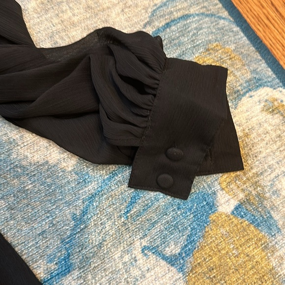 H & M LONG SLEEVE BLACK BLOUSE DRESS SZ 12 NWOT - Picture 3 of 5